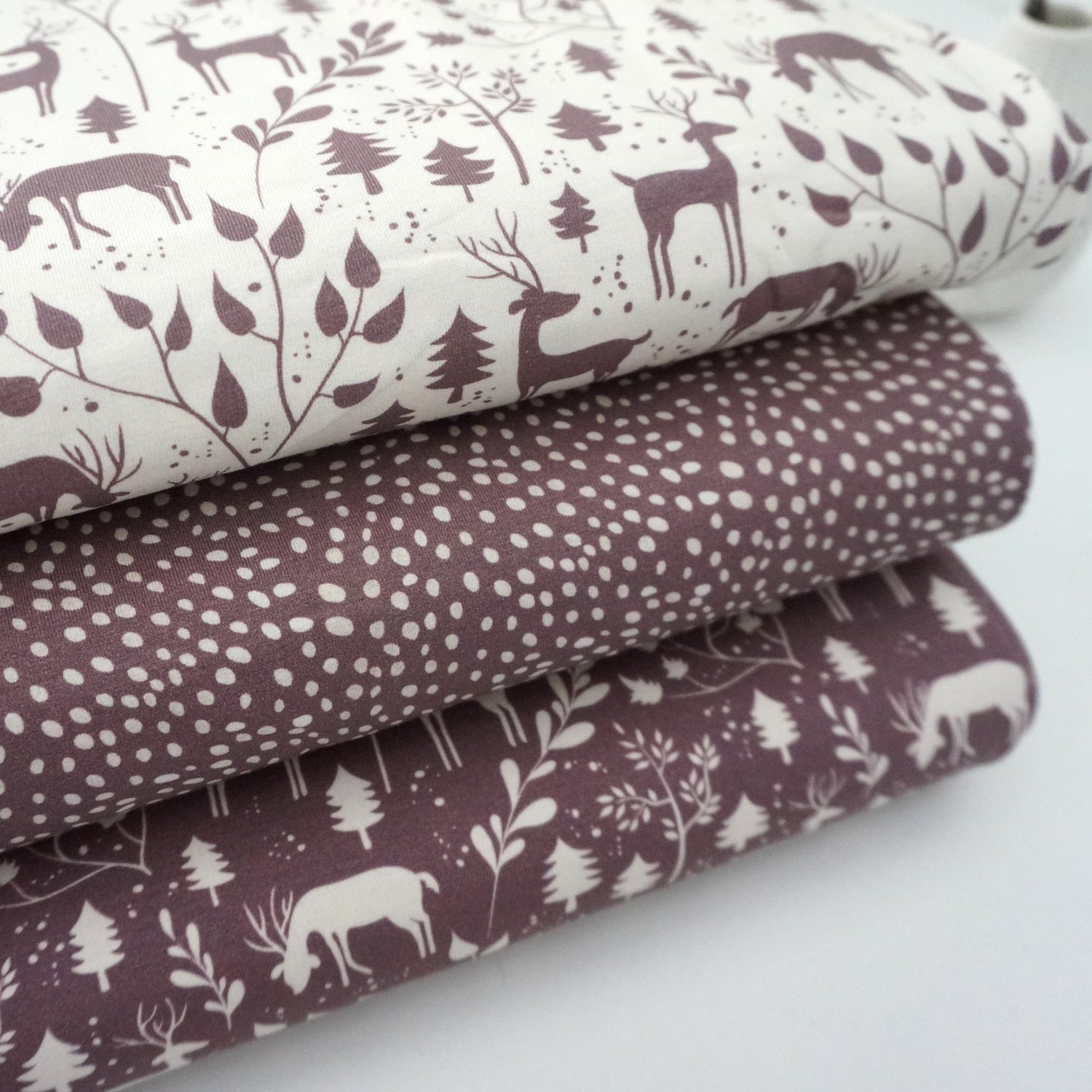 Jersey, Miniwinter, Rotwild, Rehe, Mauve/Creme, swafing, Meterware