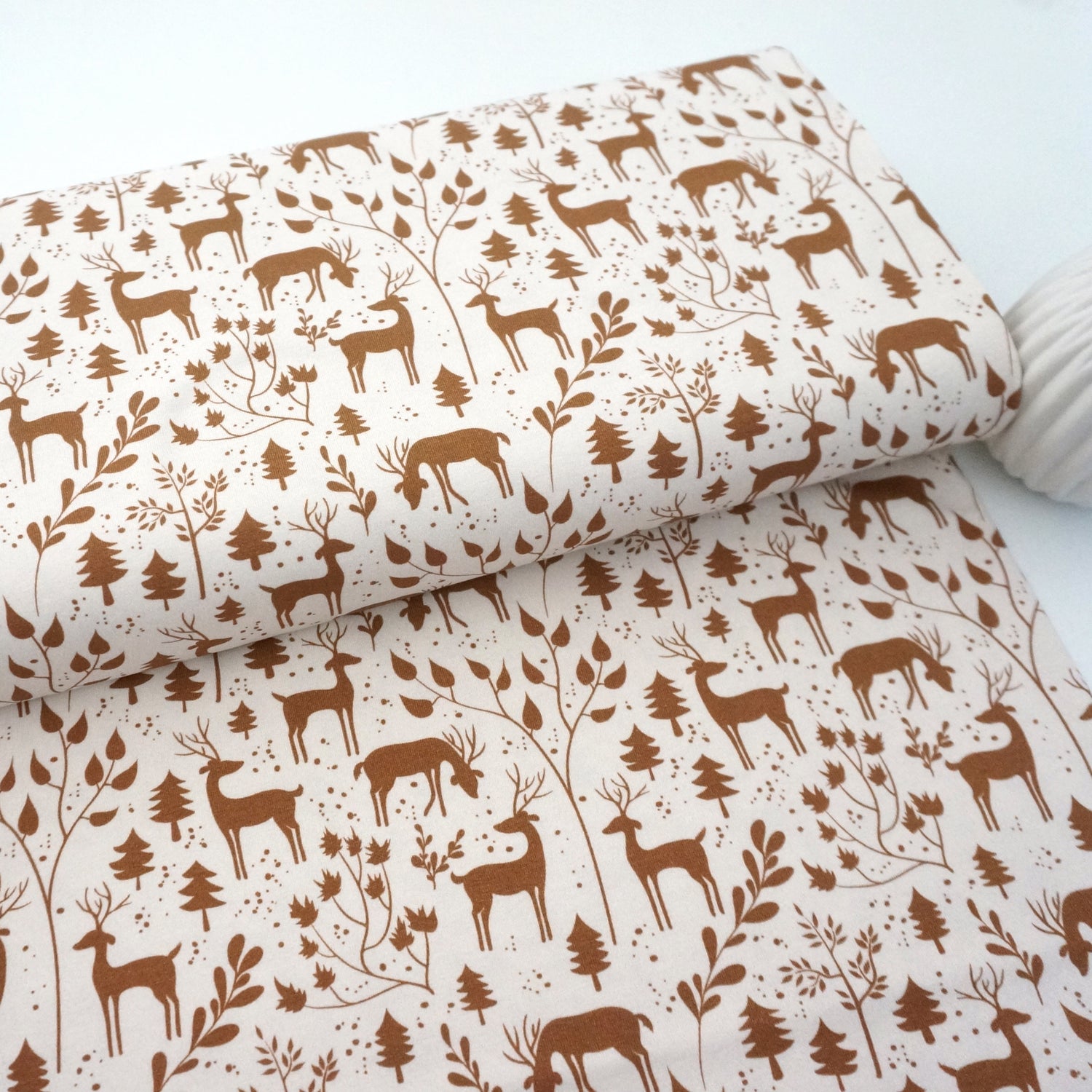 Jersey, Miniwinter, Rotwild, Rehe, Creme/Ocker, swafing, Meterware
