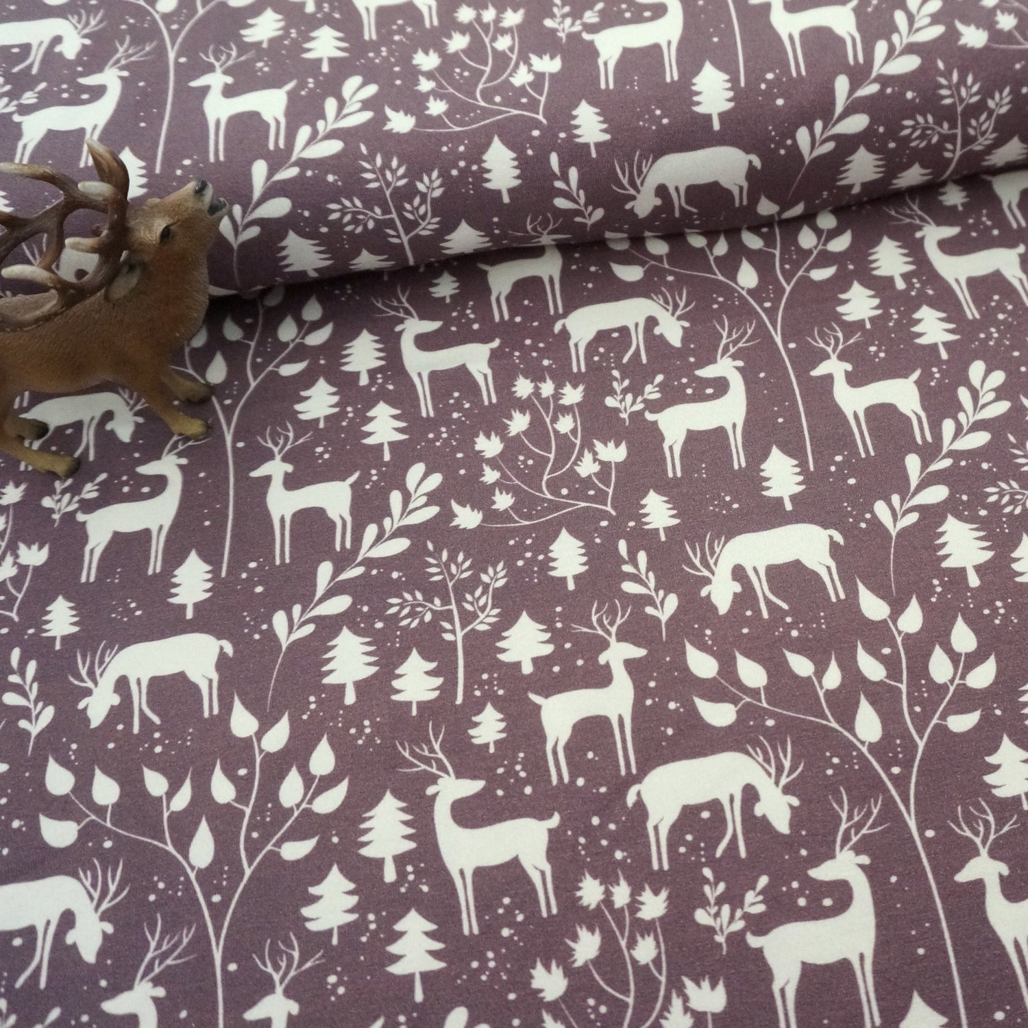 Jersey, Miniwinter, Rotwild, Rehe, Mauve/Creme, swafing, Meterware